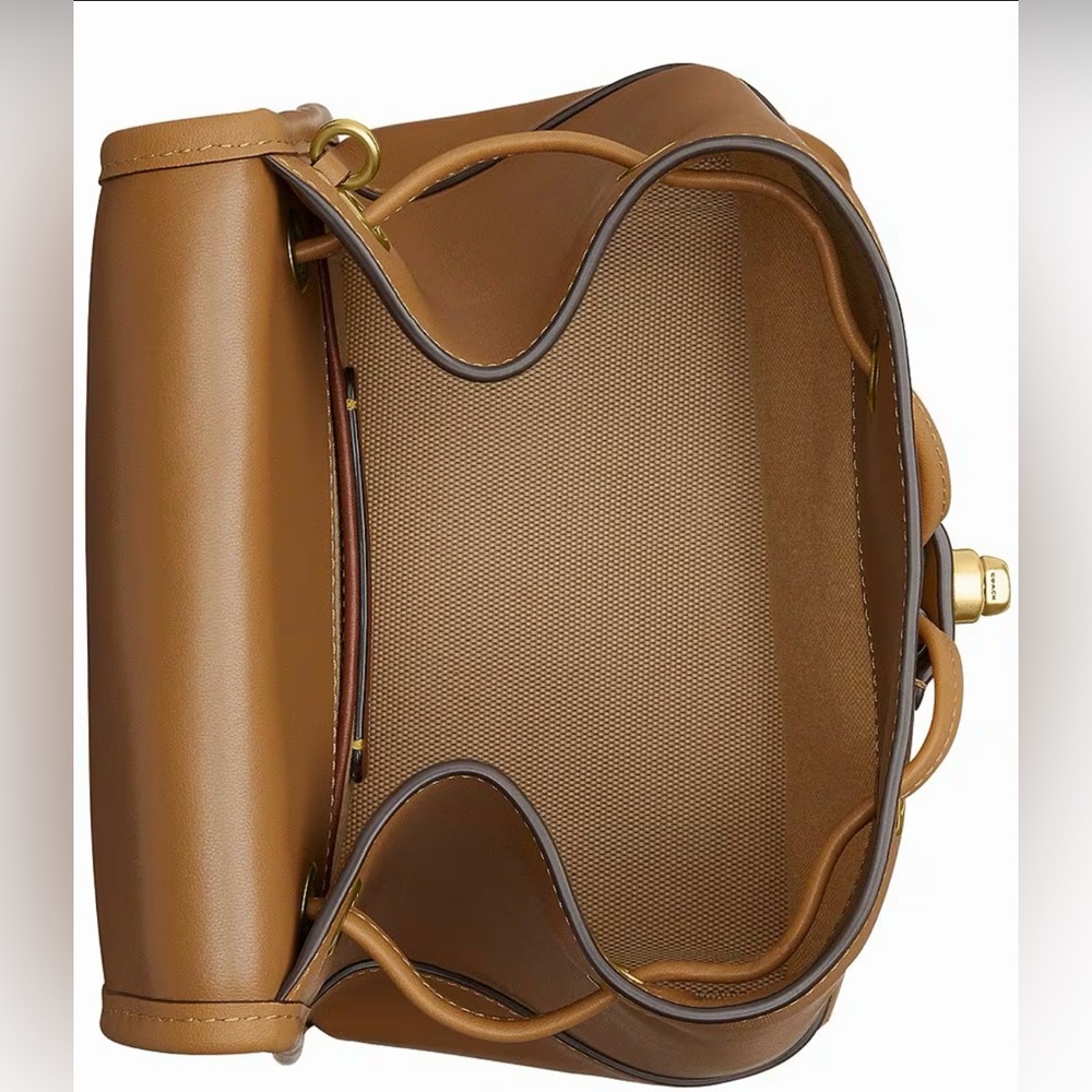 Coach Glovetanned Leather Turnlock Backpack- Honey - Picture 3 of 4